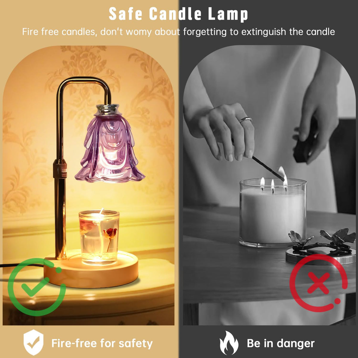 Adjustable Height Dimmable Candle Warmer Lamp with Timer O4059