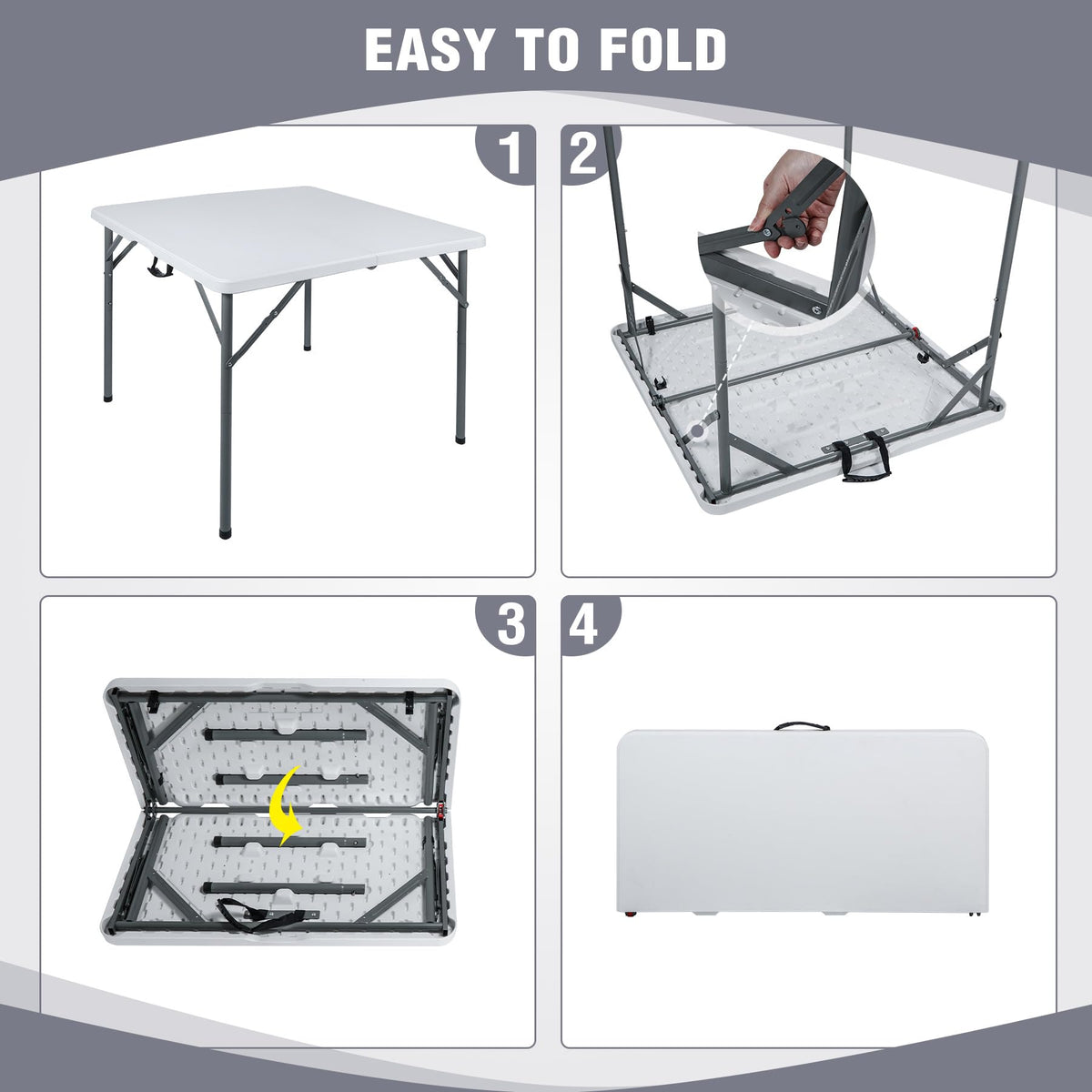 White Square Folding Card Table V20179
