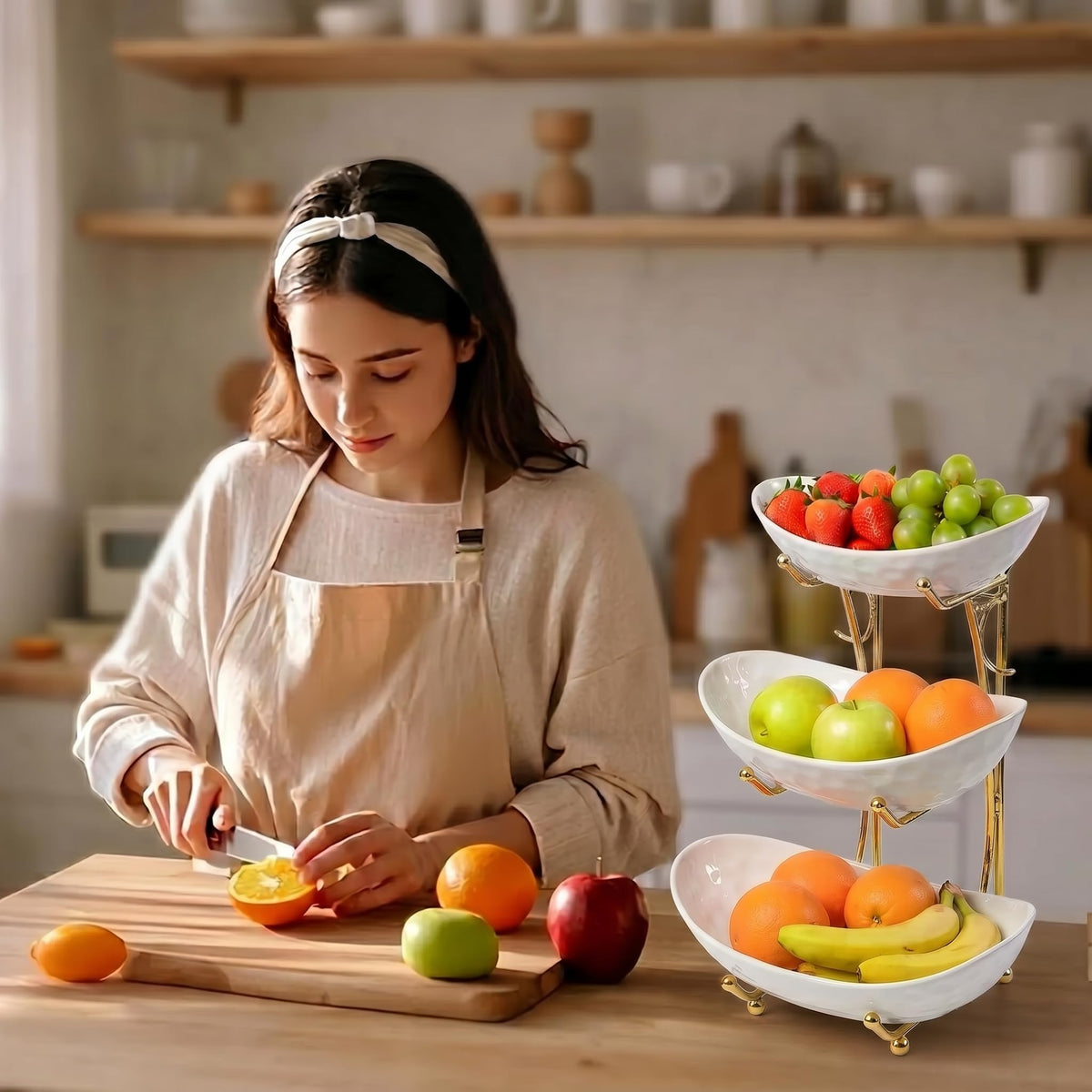 3 Tier Ceramic Fruit Bowl Stand C3899