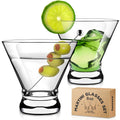 2 Pack 8 Ounce Stemless Martini Glasses Z626
