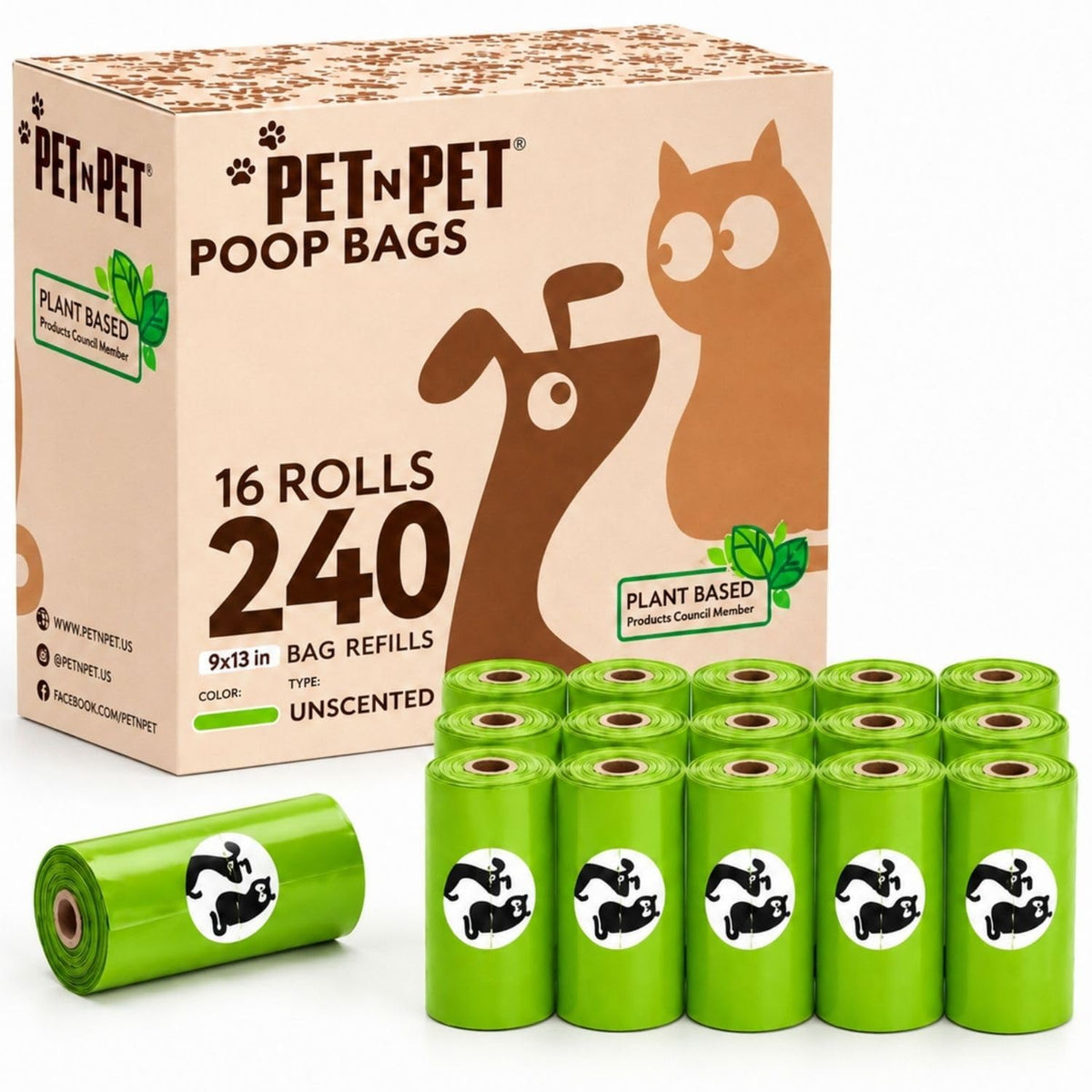 240 Count Plant Based Leak Proof Poop Bags O56145