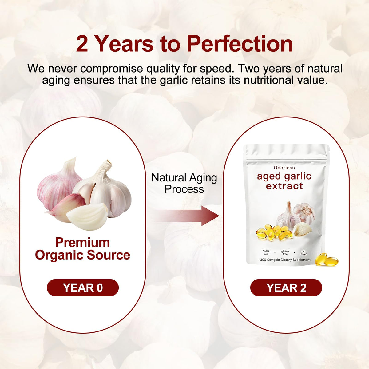 Odorless Organic Aged Garlic Extract Softgels B739