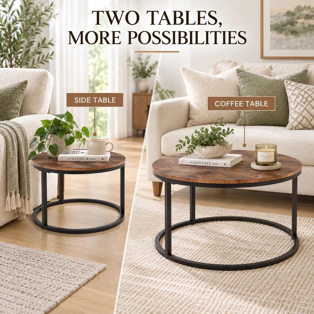 Round Nesting Coffee Table Set of 2 G393213