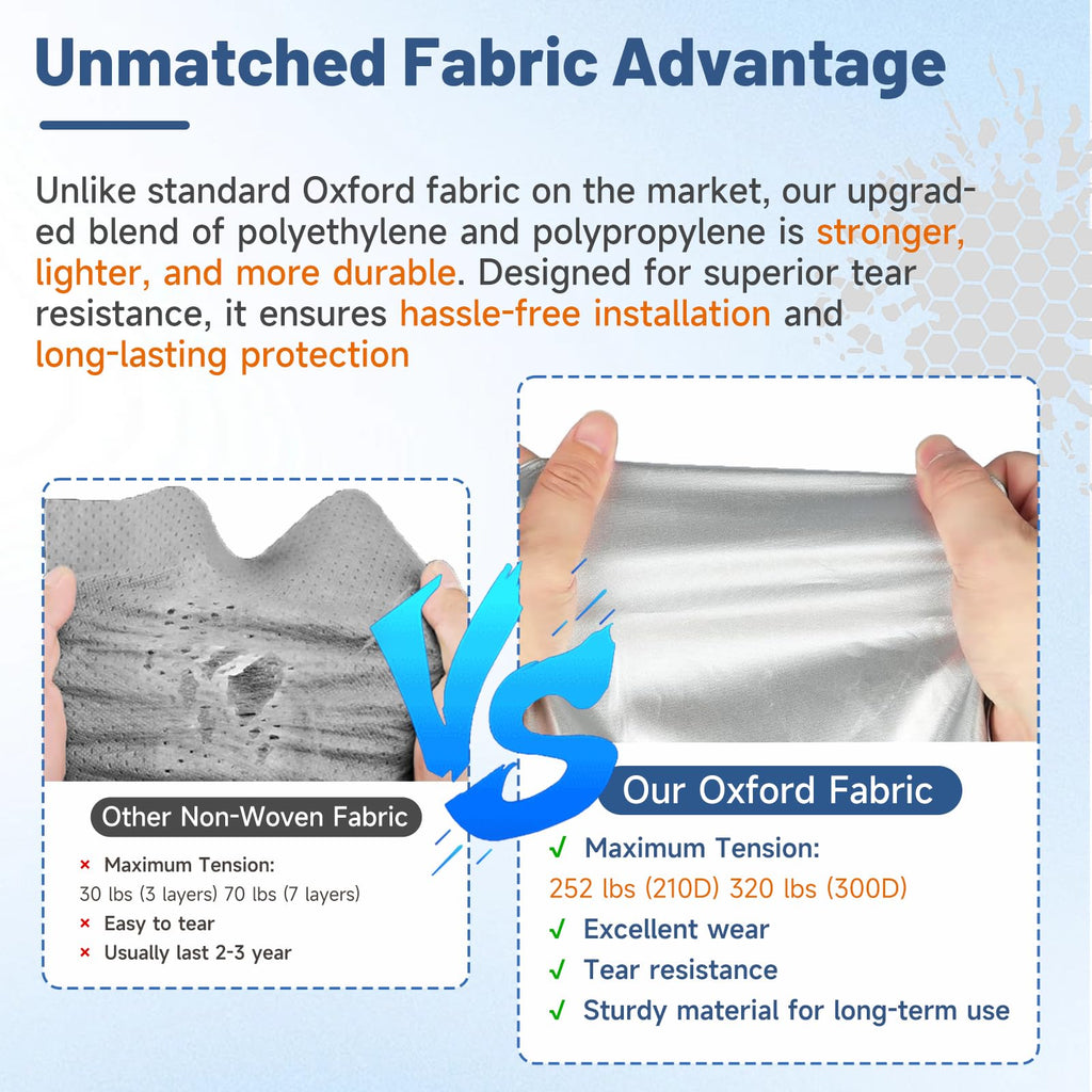 10–12FT Waterproof Oxford Truck Camper Cover with Straps & Air Vents F431933