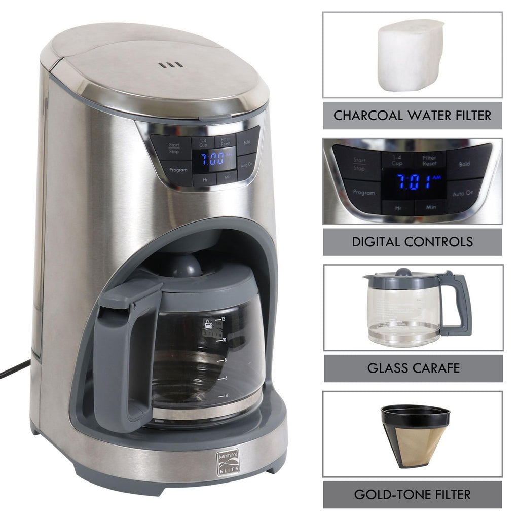 12-Cup Programmable Drip Coffee Maker with Glass Pot G578448