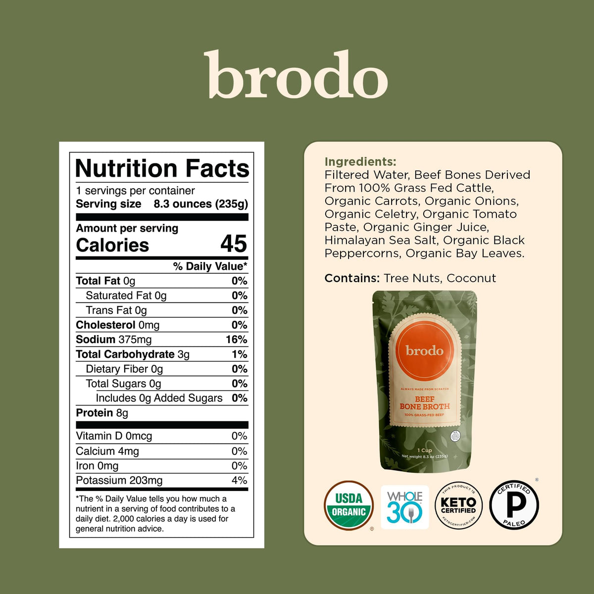 Collagen Rich Bone Broth Variety 6 x 8 oz X789584