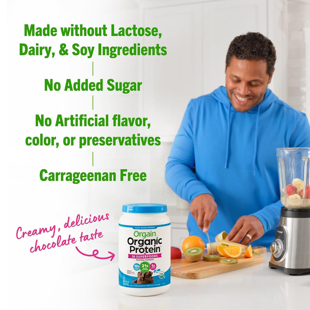 Organic Protein Powder Creamy Chocolate Fudge and Vanilla Bean I595766
