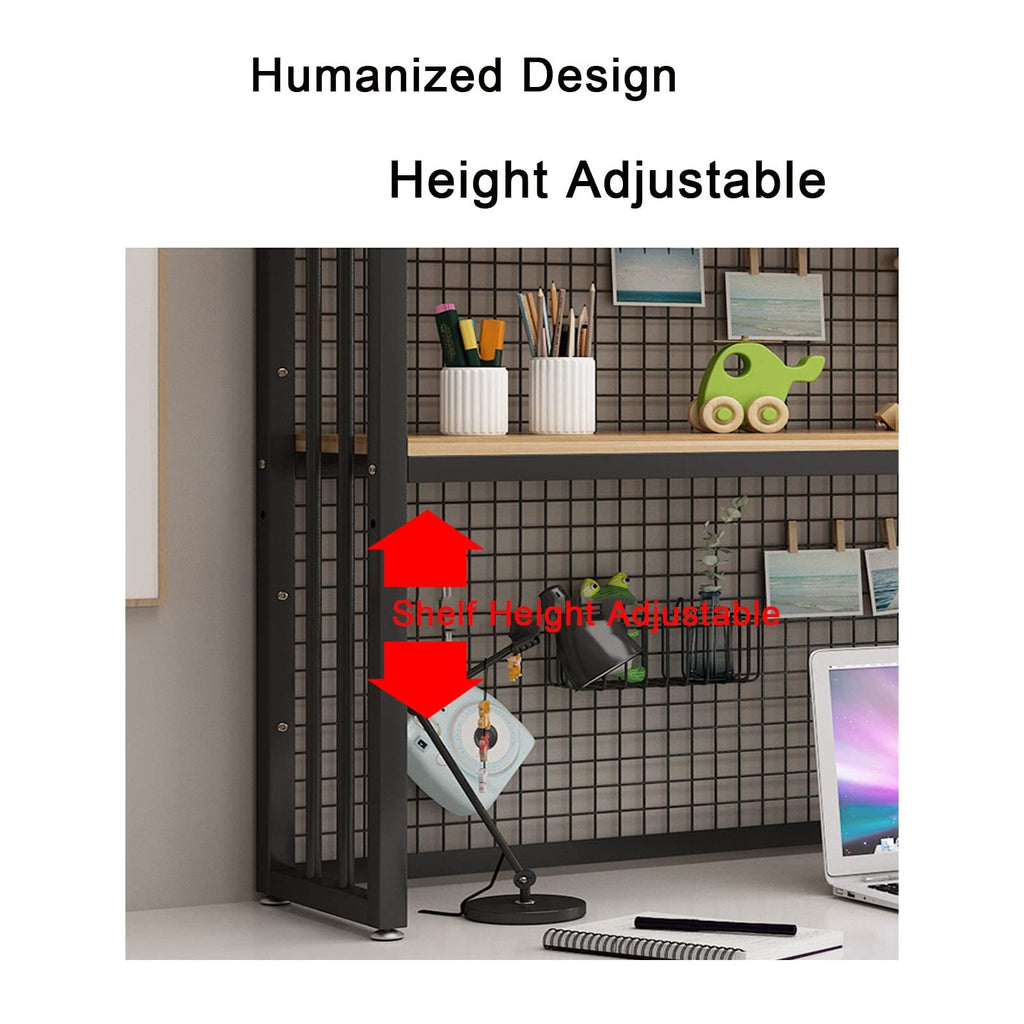 2 Tier Adjustable Metal Desktop Bookshelf White K186