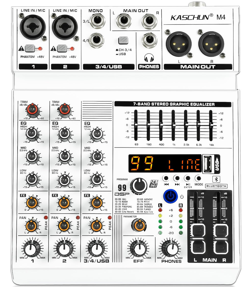 4-Channel Bluetooth Audio Mixer with XLR USB Interface Z559920