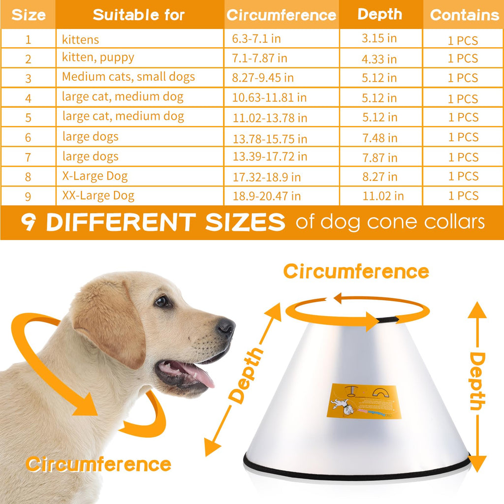 9 Pcs Adjustable Soft Dog Cone Collar Set J18295