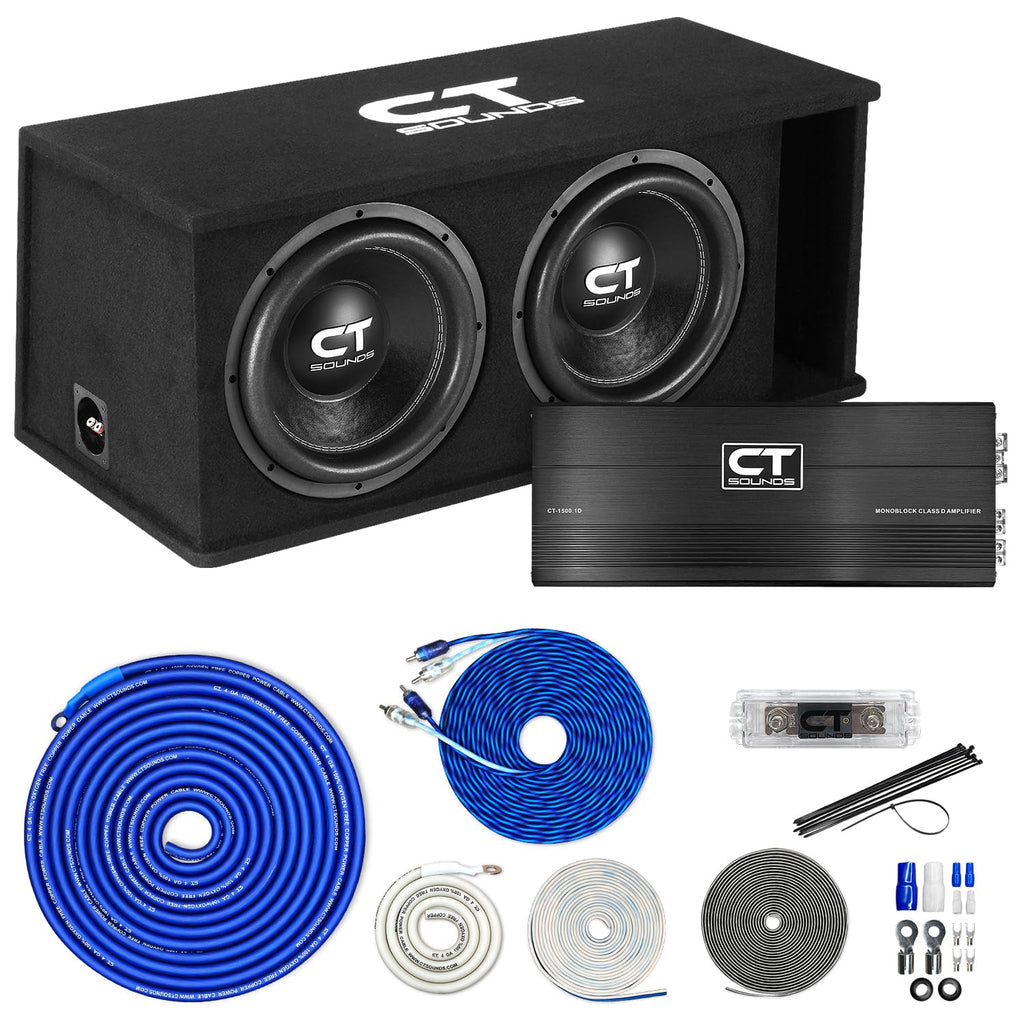Dual 12” 2600W Subwoofer Box and Amplifier S645
