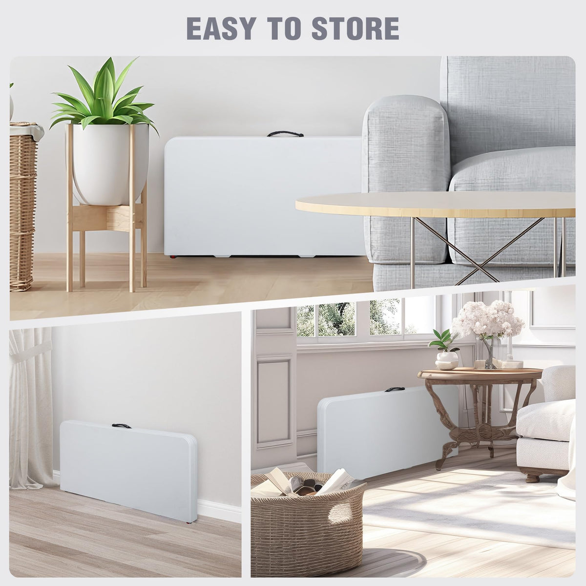 White Square Folding Card Table V20179