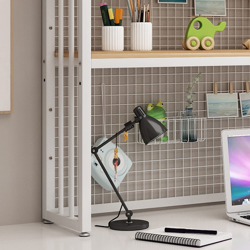2 Tier Adjustable Metal Desktop Bookshelf White K186