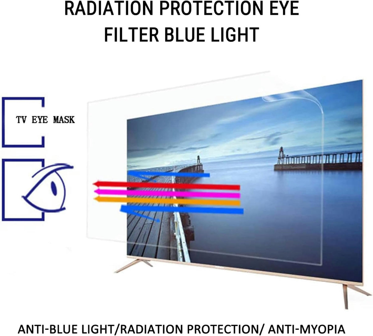 32-75 Inch Anti Blue Light Anti-Glare Frosted TV Screen Protector U54737