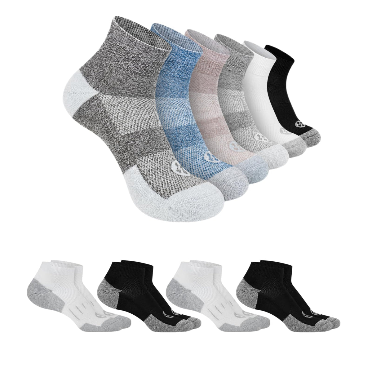 6 Pairs Ankle & 4 Pairs Low Cut Diabetic Socks L5095