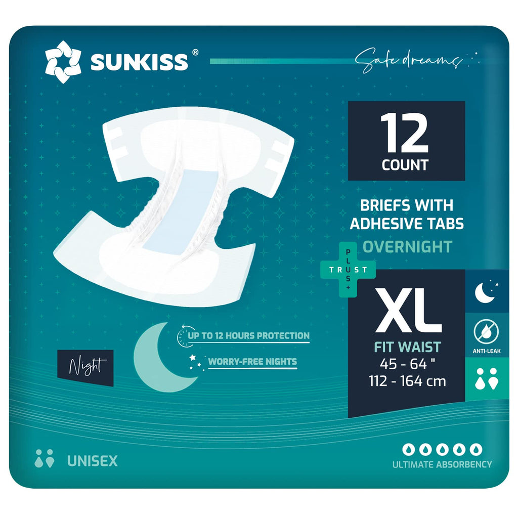 Adult Diapers XLarge 12 Count & Booster Pads 26 Count E6322