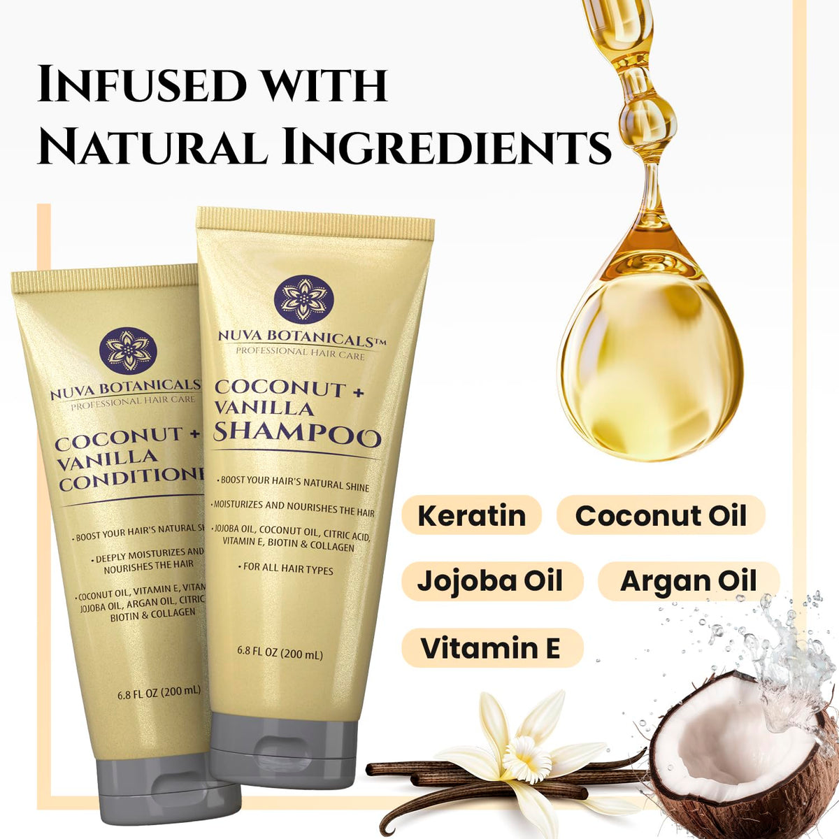 Coconut Shampoo & Conditioner Set 6.8 oz U206