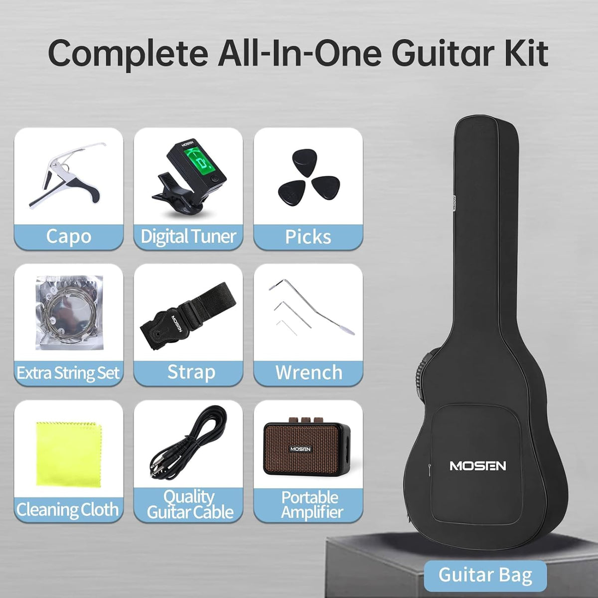 39" Electric Guitar Set with Amp Bag Tuner T1033
