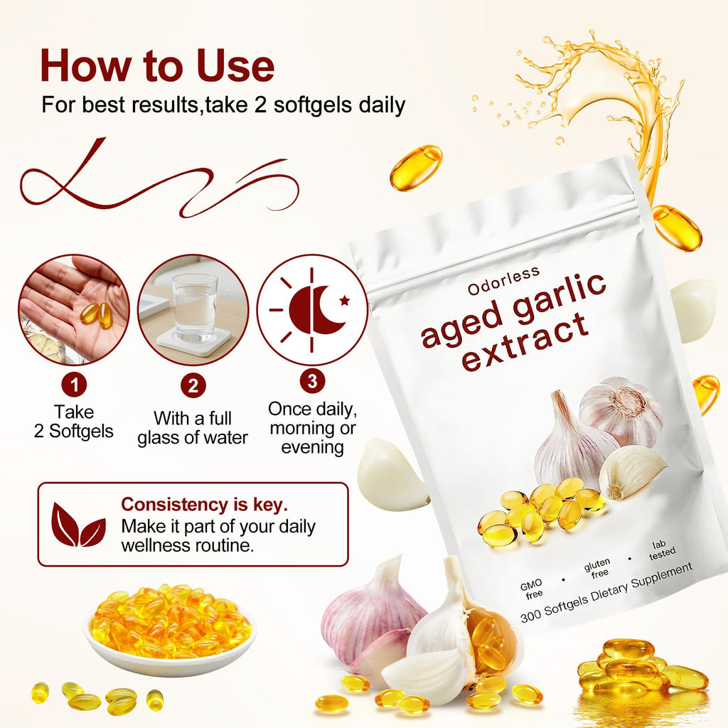 Odorless Organic Aged Garlic Extract Softgels B739