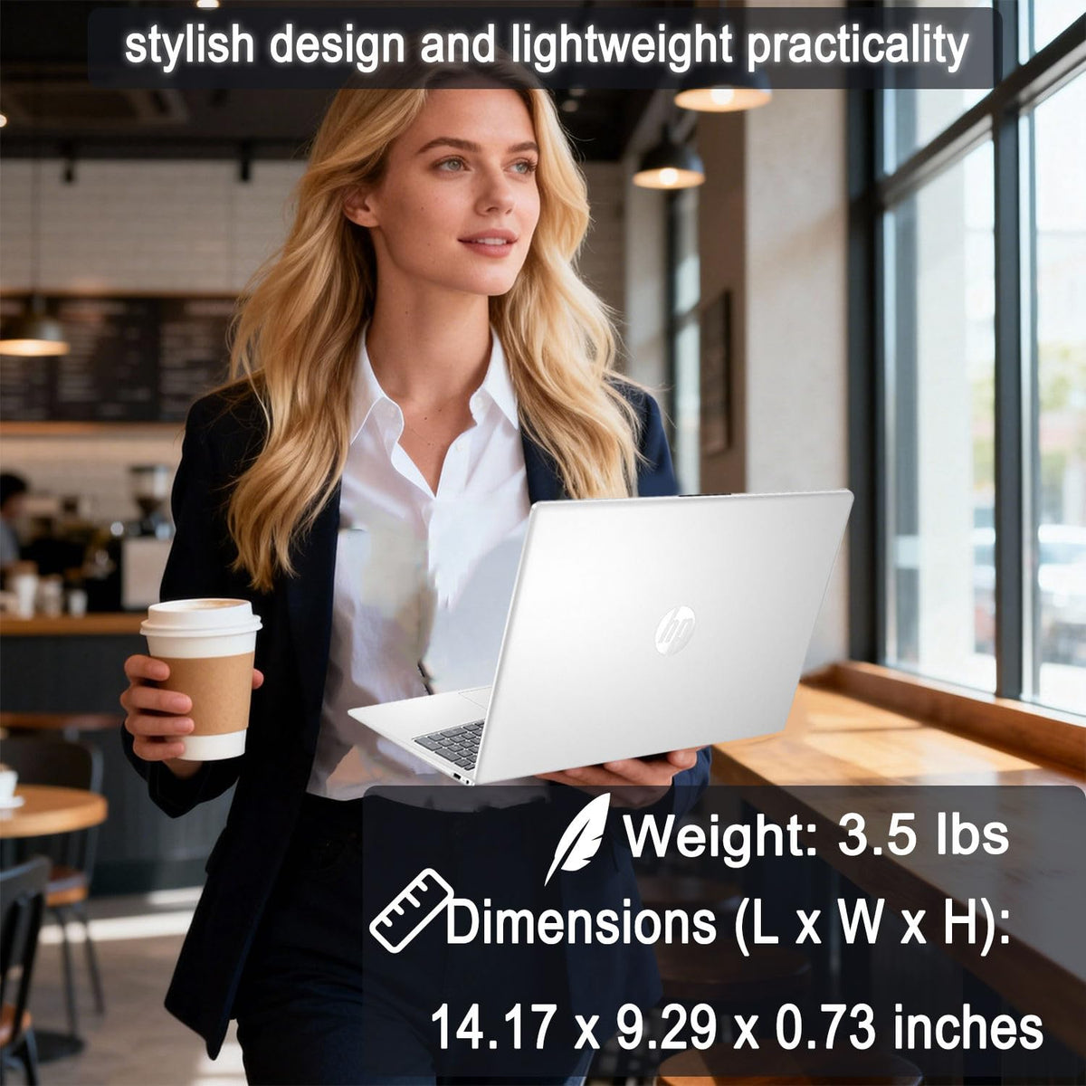 15.6" FHD Laptop with Fingerprint Reader, Intel Core i3, 8GB RAM, 256GB SSD U739