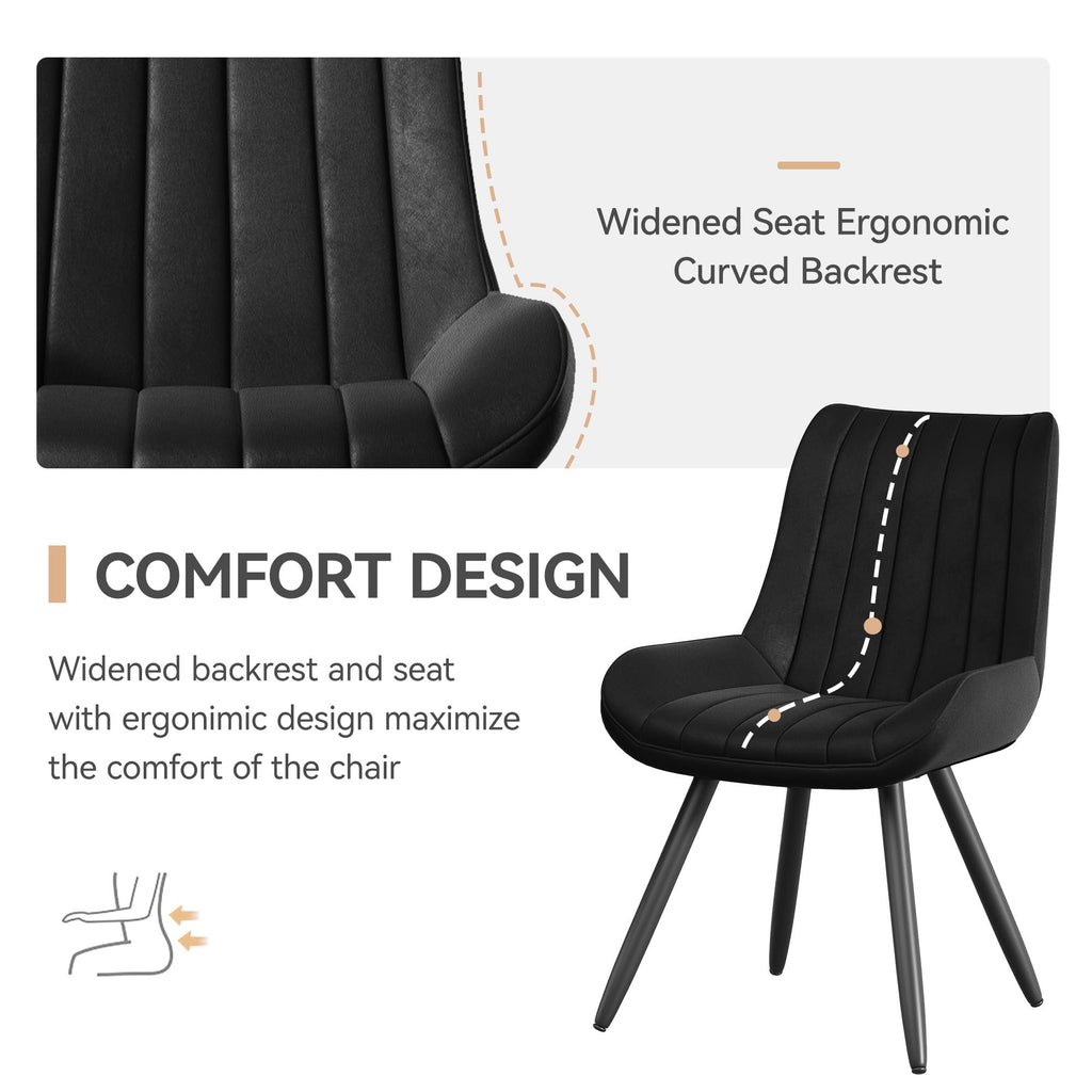 Black Faux Leather Upholstered Dining Chairs Set of 6 X47285