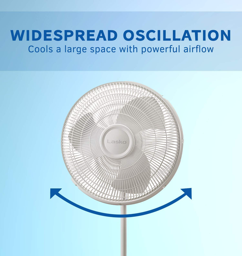 White 16 Inch and Black 18 Inch Oscillating Pedestal Stand Fans P396