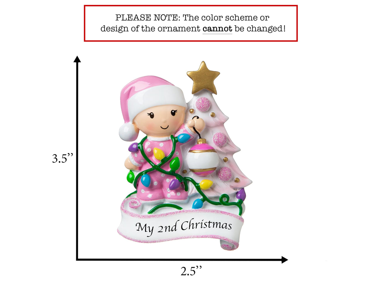 Baby's Second Christmas Ornament 2026 Pink Y57622