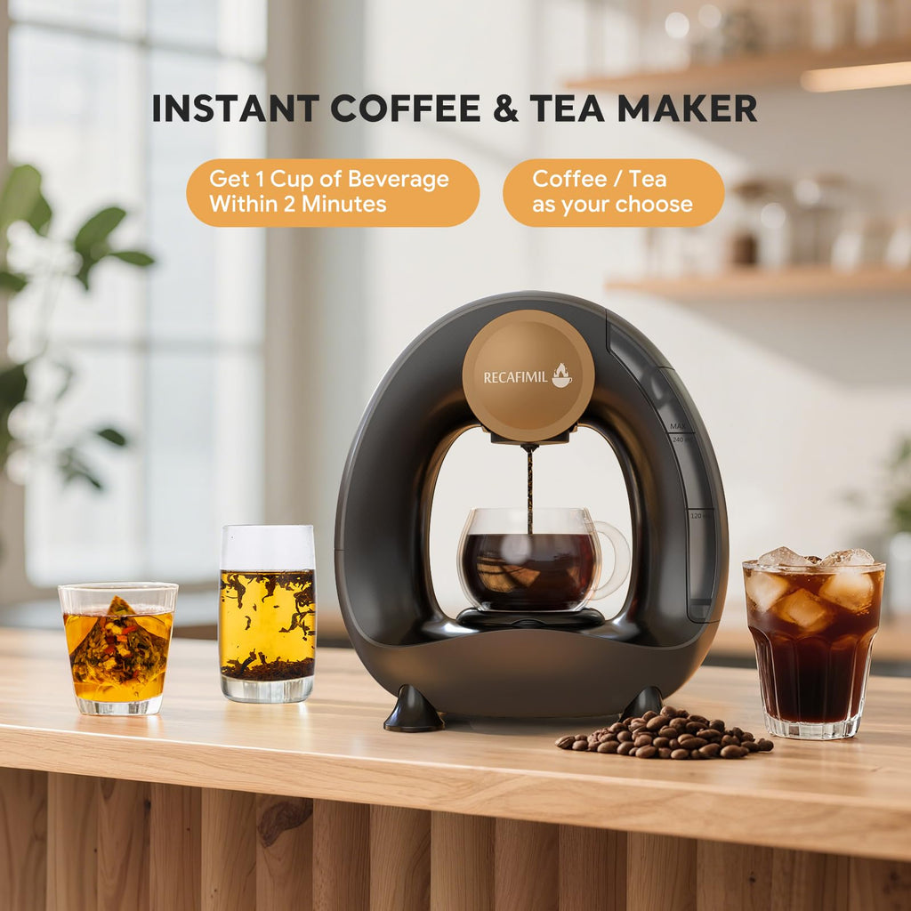 Single Serve Coffee Maker for K Cup Pod and Coffee Grounds, 2 in 1, 4-8 Oz, Black F35167