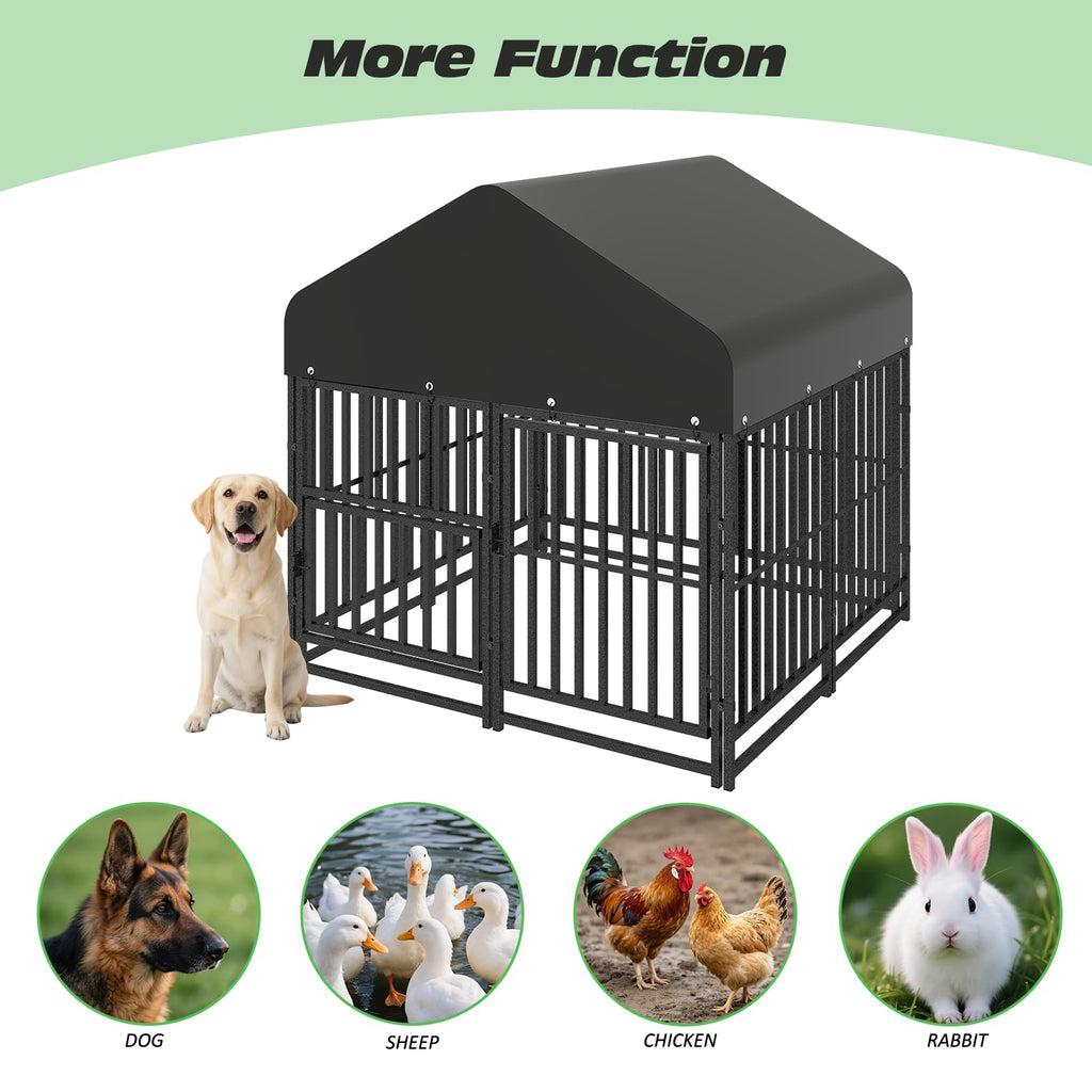 Small Dog Kennel Outdoor Heavy Duty Welded Wire Steel Pet Enclosure O199996
