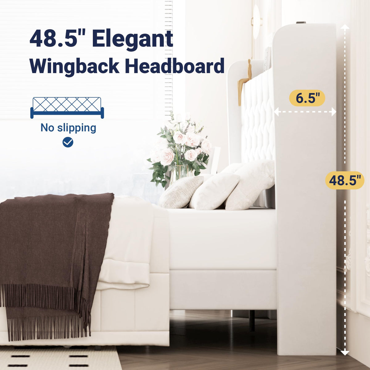Queen Bed Frame with Storage Headboard and Charging Station H66945
