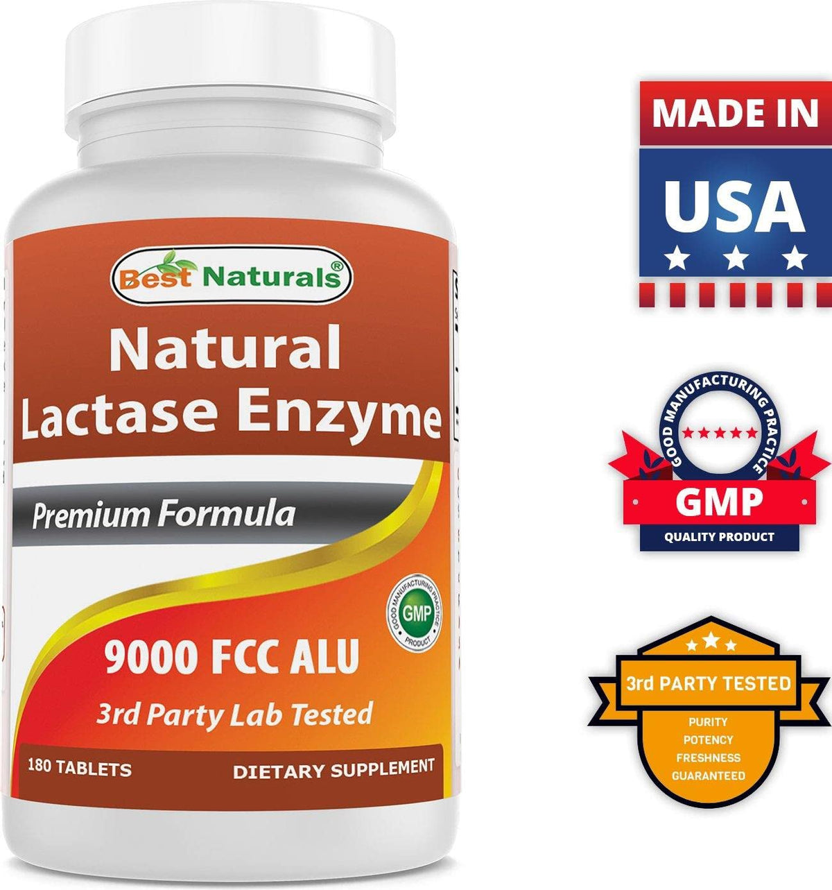 Lactose Intolerance Relief Tablets with Lactase Enzyme, 180 Count L38242