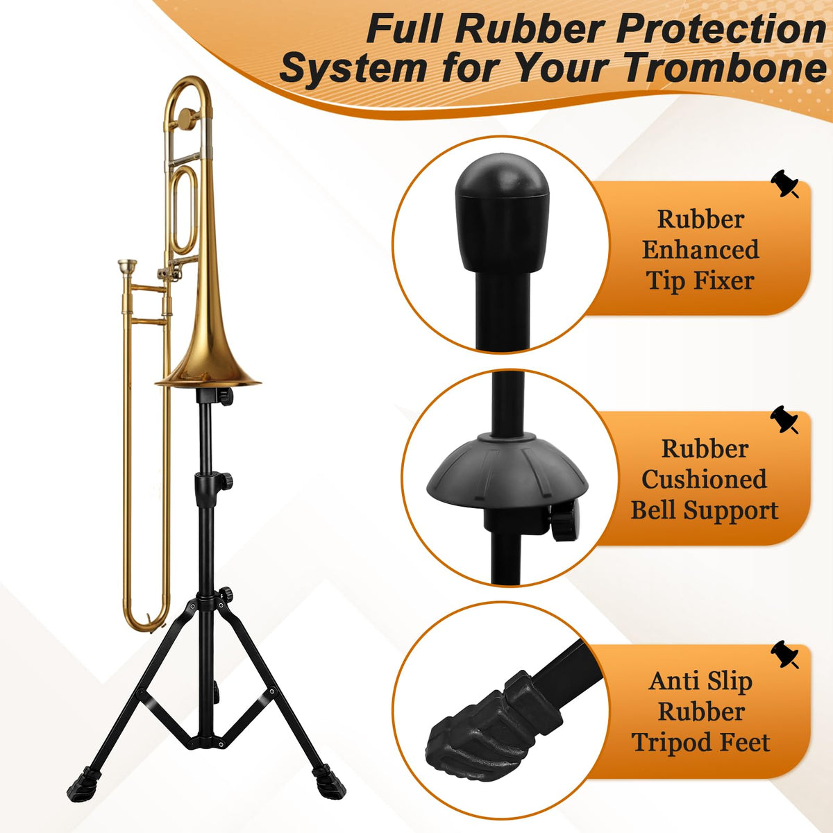 Adjustable Height Retractable Trombone Stand U61233