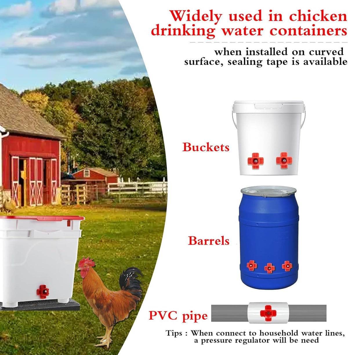 12 Pcs Leakproof Poultry Watering System L853