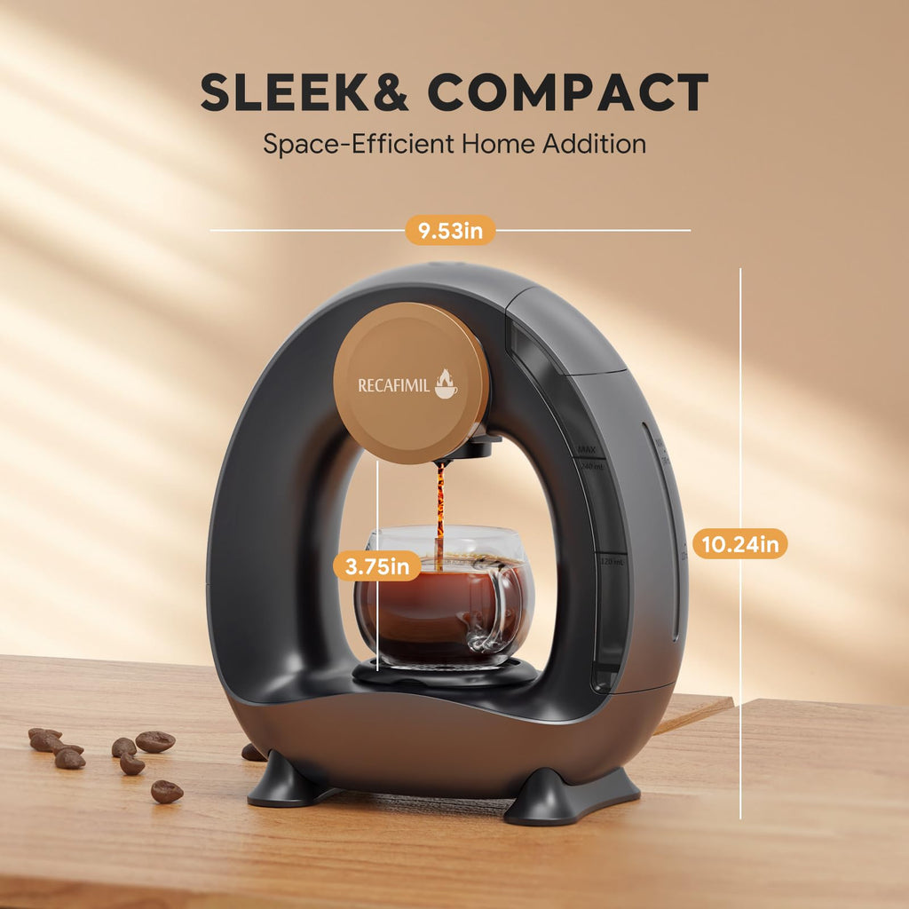 Single Serve Coffee Maker for K Cup Pod and Coffee Grounds, 2 in 1, 4-8 Oz, Black F35167