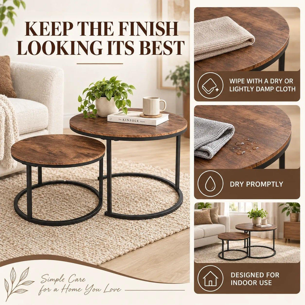 Round Nesting Coffee Table Set of 2 G393213
