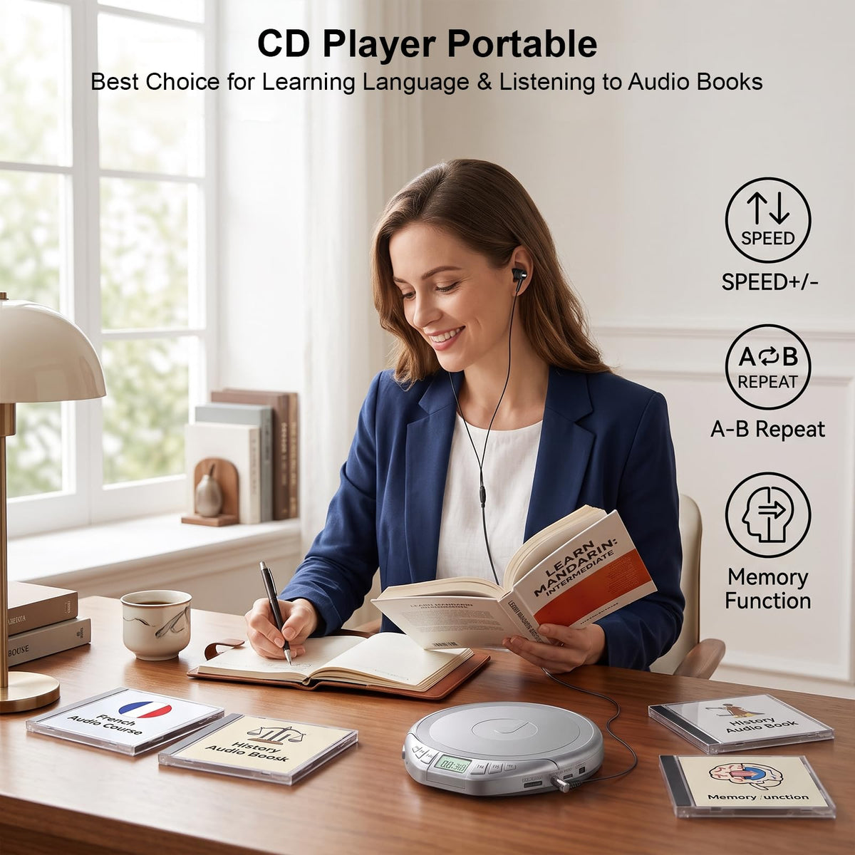 Portable CD Player with Earphones G928