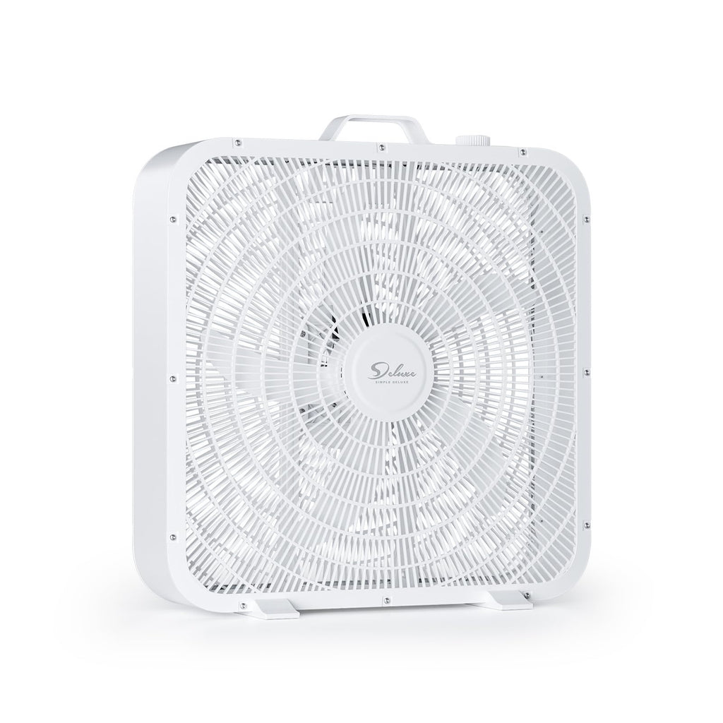 20” White 3-Speed Box Fan with Carry Handle B154