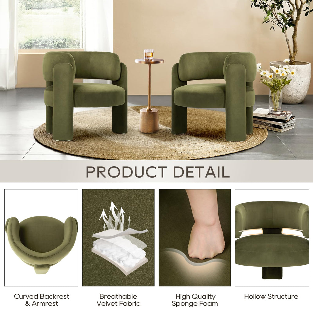 Modern Green Upholstered Accent Chair T629530