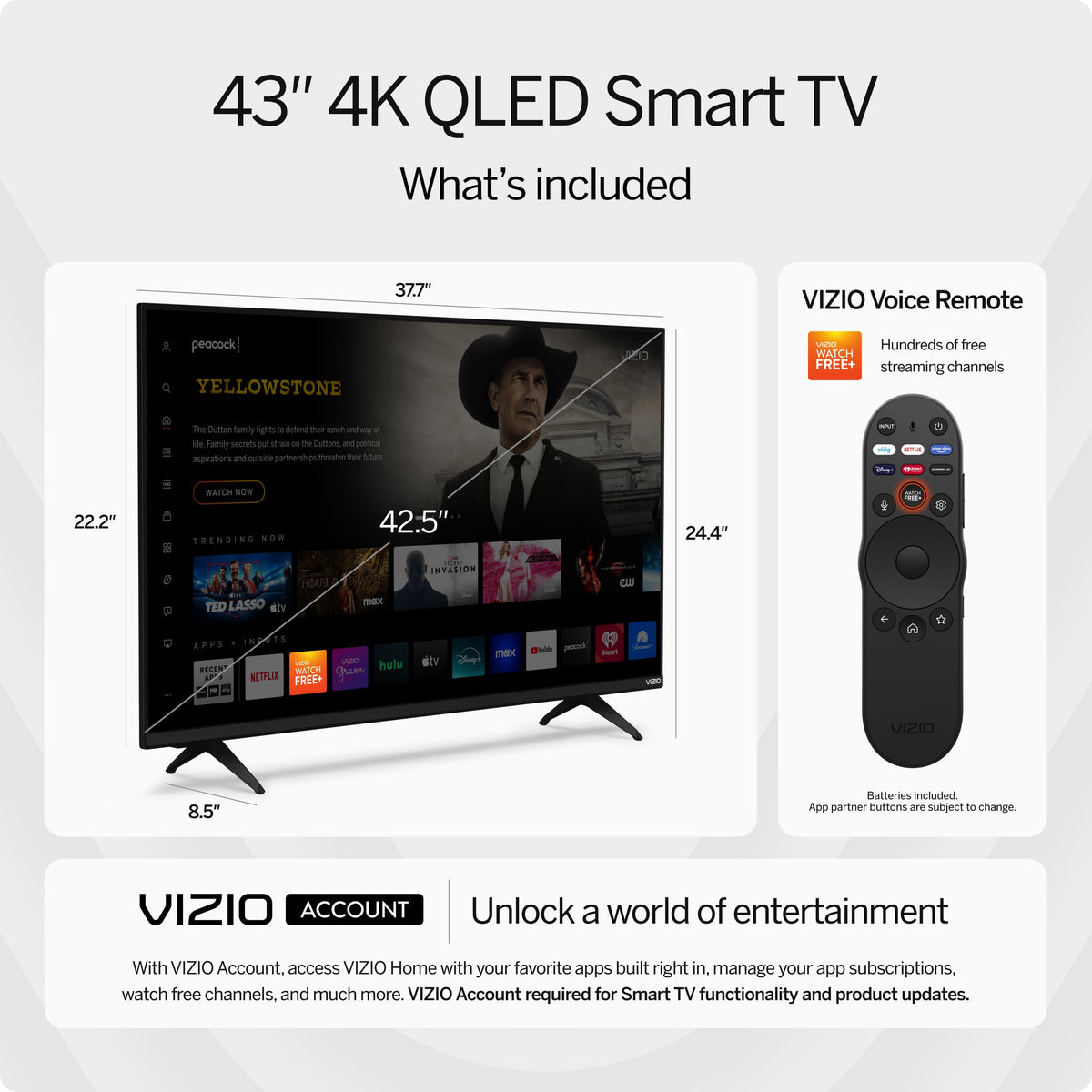 43-inch 4K QLED HDR Smart TV F3362