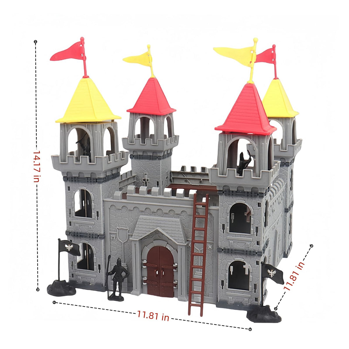 Medieval Castle Toy Building Set with Cavalry and Arrow Tower V833075