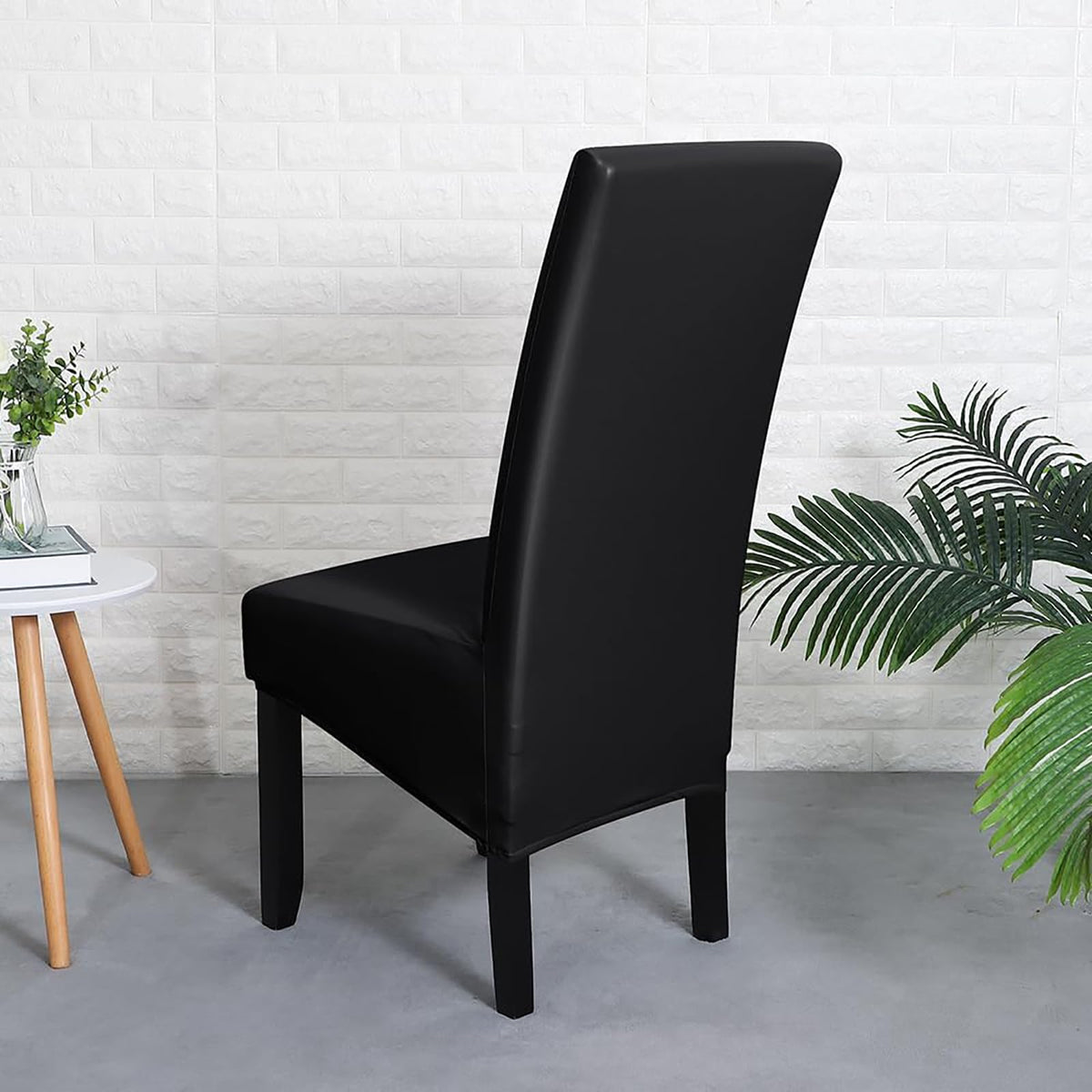 Black 6 Set Waterproof Dining Room Chair Cover X509
