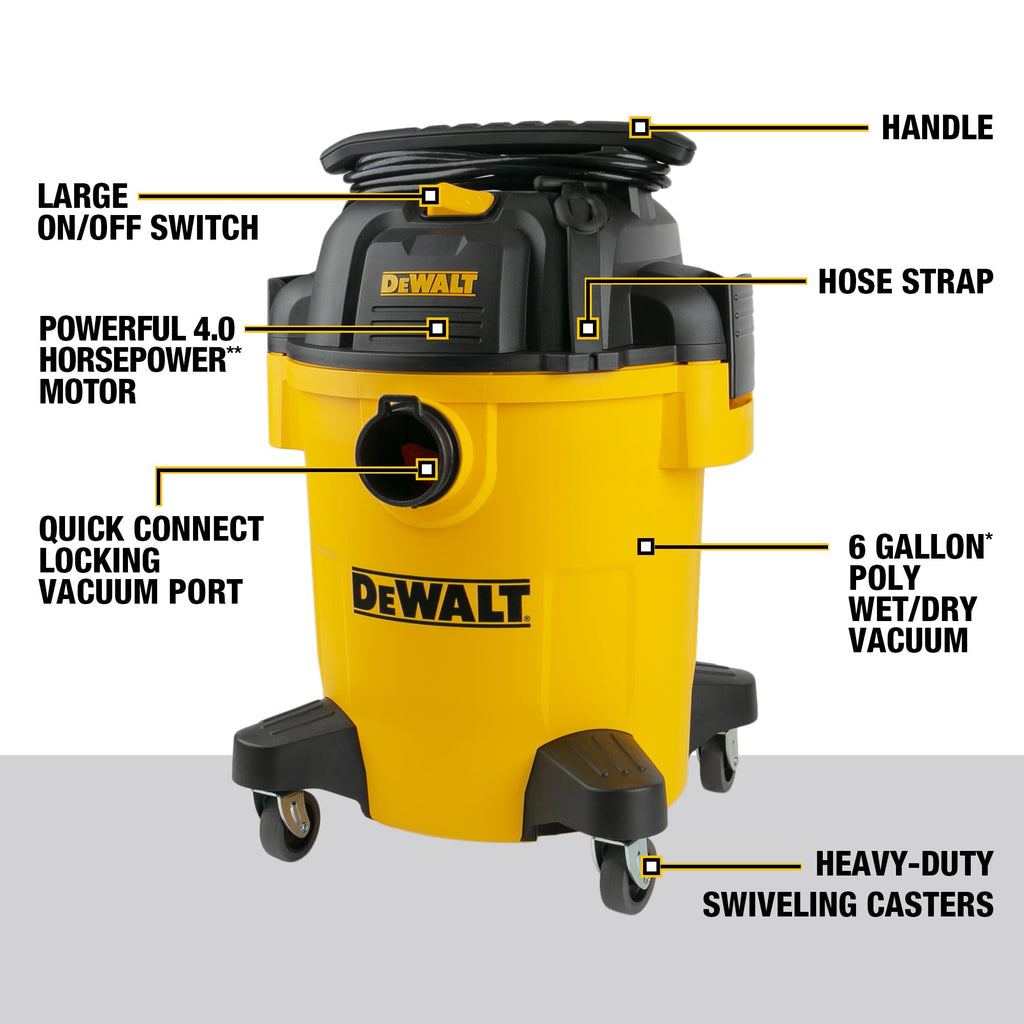 6 Gal. Poly Wet/Dry Vacuum with Hose and Accessories Y1264