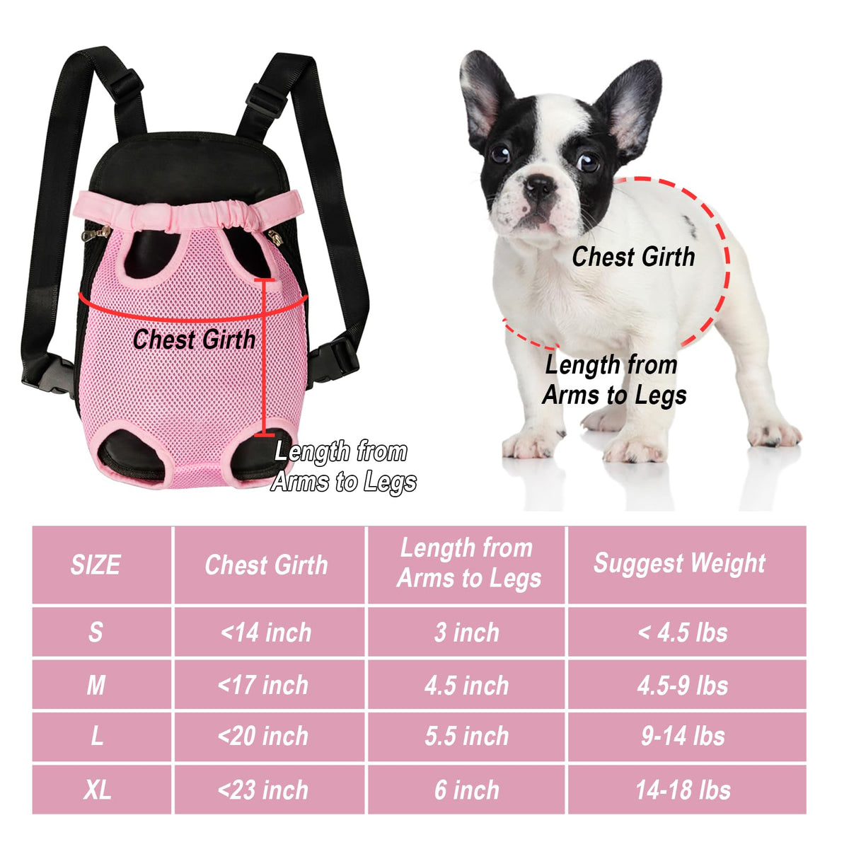 Dog Carrier Backpack Adjustable Pet Travel Bag Q904726
