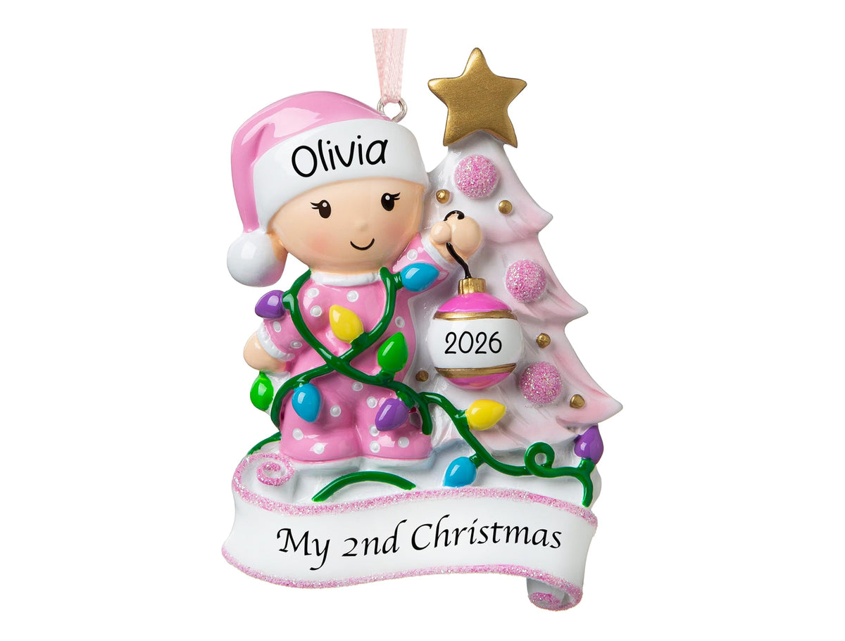 Baby's Second Christmas Ornament 2026 Pink Y57622