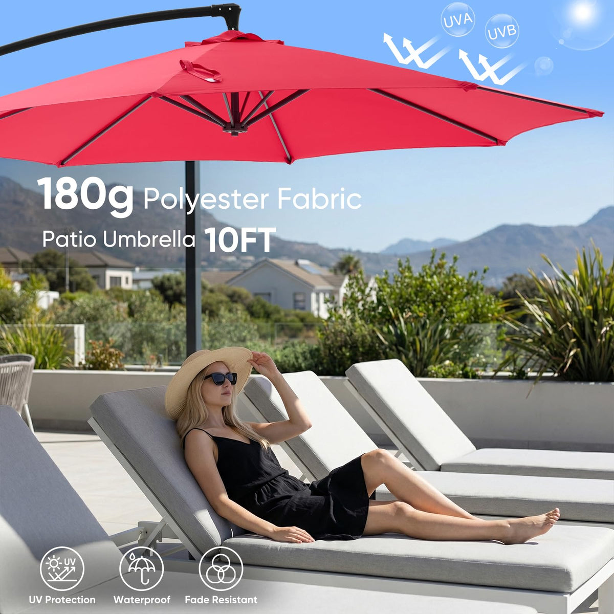 10FT Cantilever Patio Umbrella Y978983