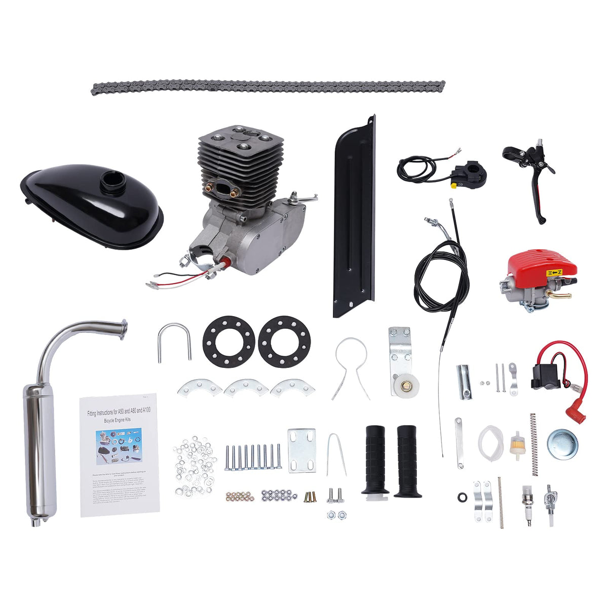 100cc 2-Stroke Bicycle Motor Kit with 2L Fuel Tank X953