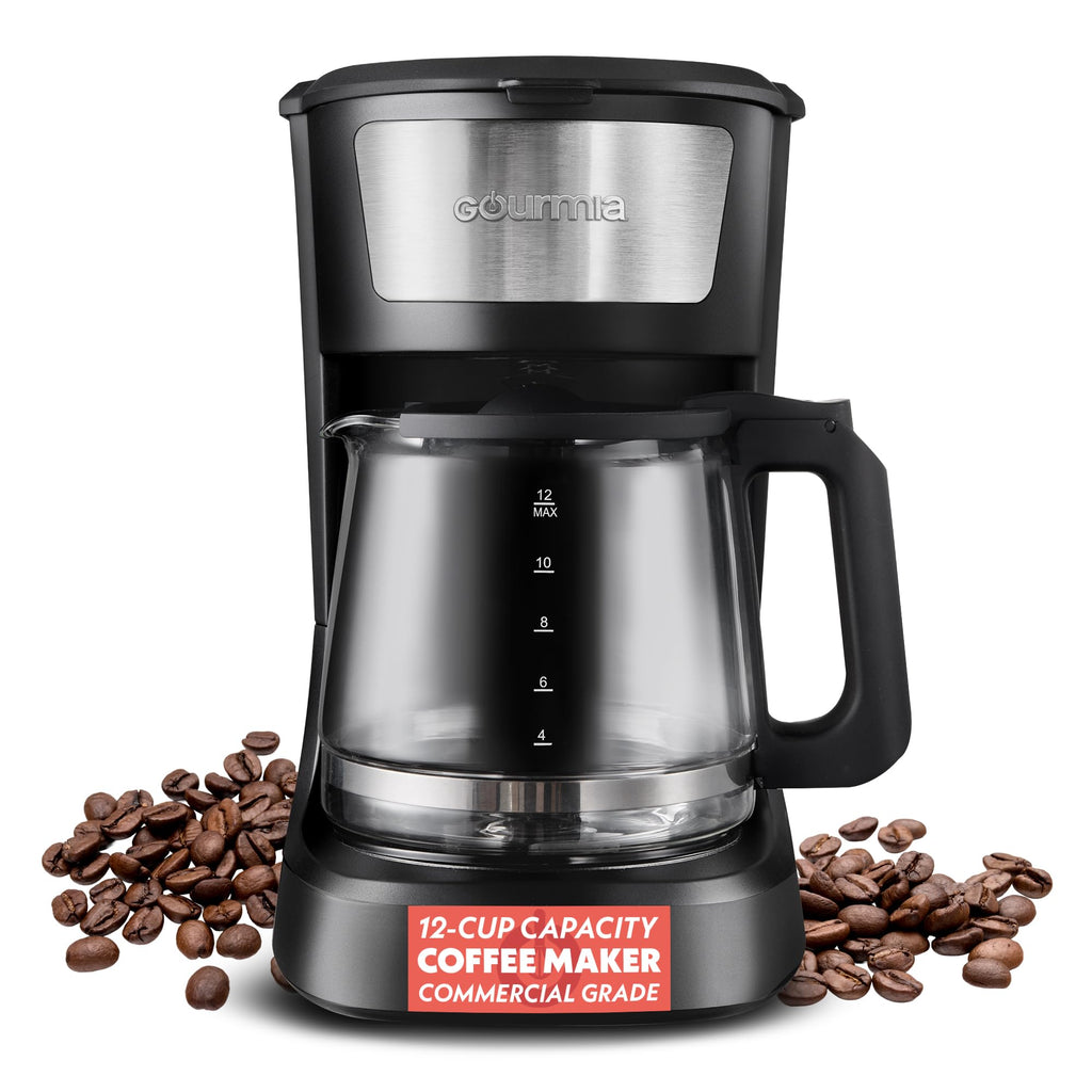 12 Cup Black Glass Carafe Drip Coffee Maker O106555