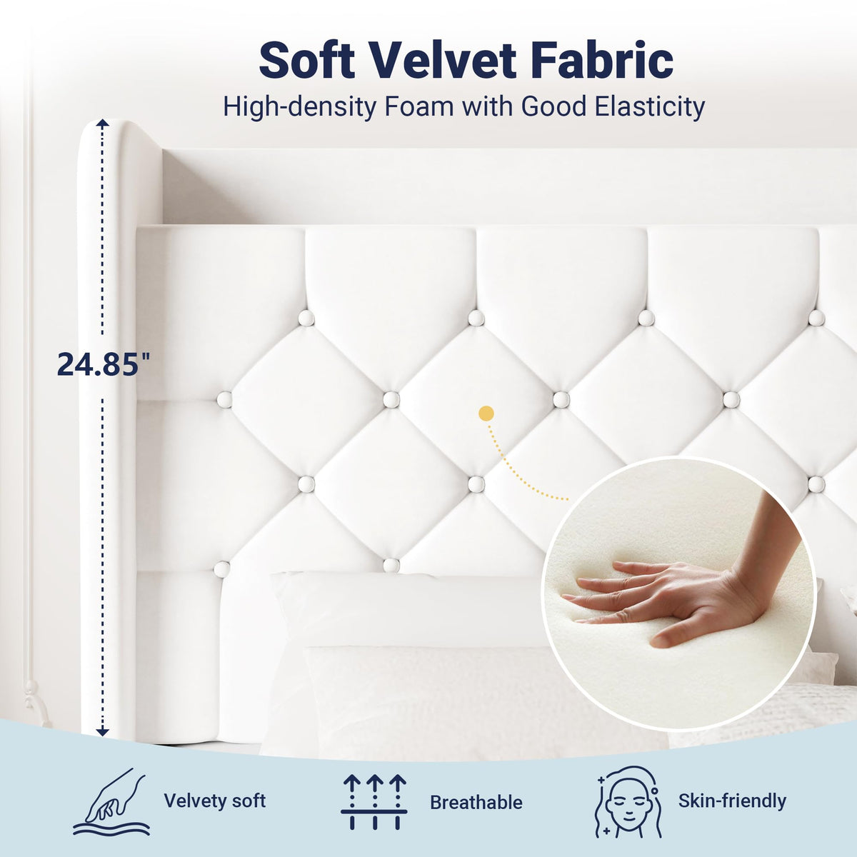 Queen Bed Frame with Storage Headboard and Charging Station H66945