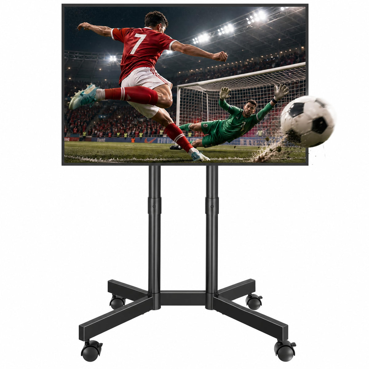 Black Rolling TV Stand for 32-75 Inch TVs R9395
