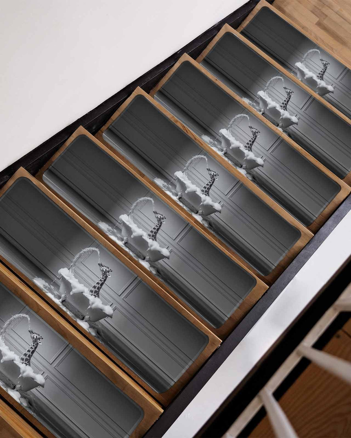 Grey Non Slip Stair Treads 8"x30" 4PCS P8500